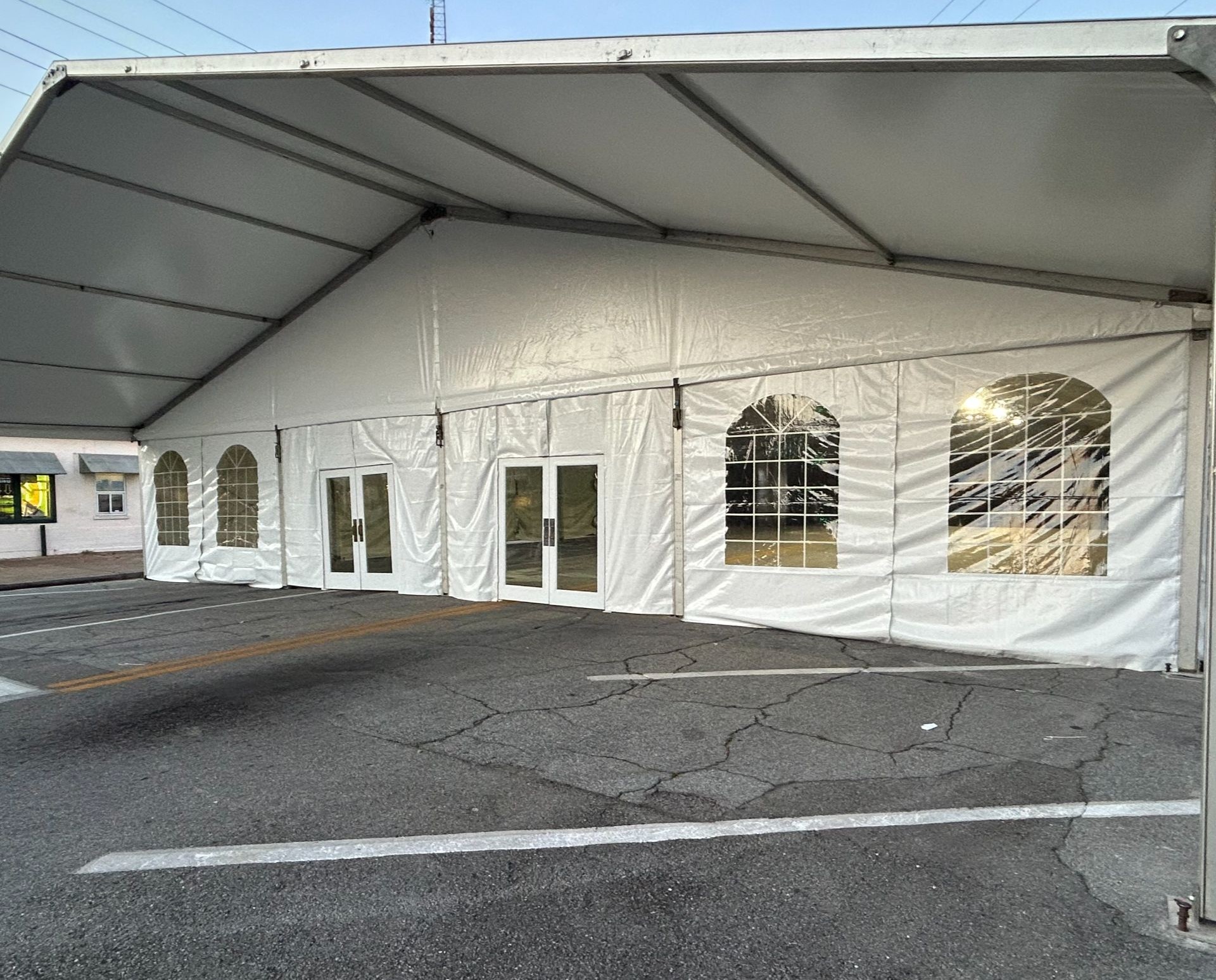 training event tent setup for corporate team